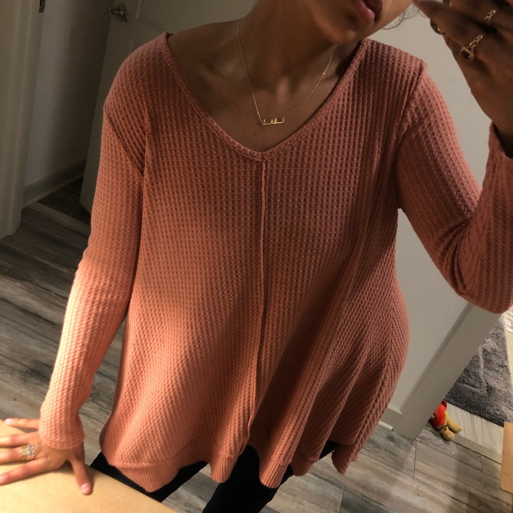 ANTHROPOLOGIE WAFFLE KNIT SWEATER